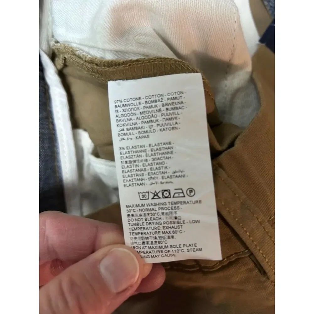 Piombo Italy Men's NWT Toast Tan Stretch Cotton Flat Front Shorts Sz IT 50/US 34
